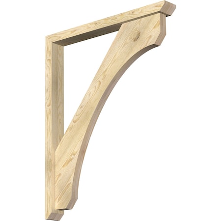 Ekena Millwork Legacy Slat Rough Sawn Bracket w/ Offset Brace, Douglas Fir, 4"W x 34"D x 42"H BKT0402X34X42LEC06RDF
